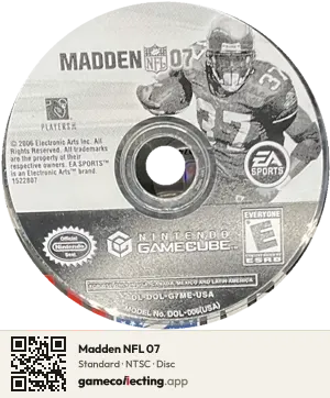 Madden NFL 07 Nintendo GameCube, NTSC disc