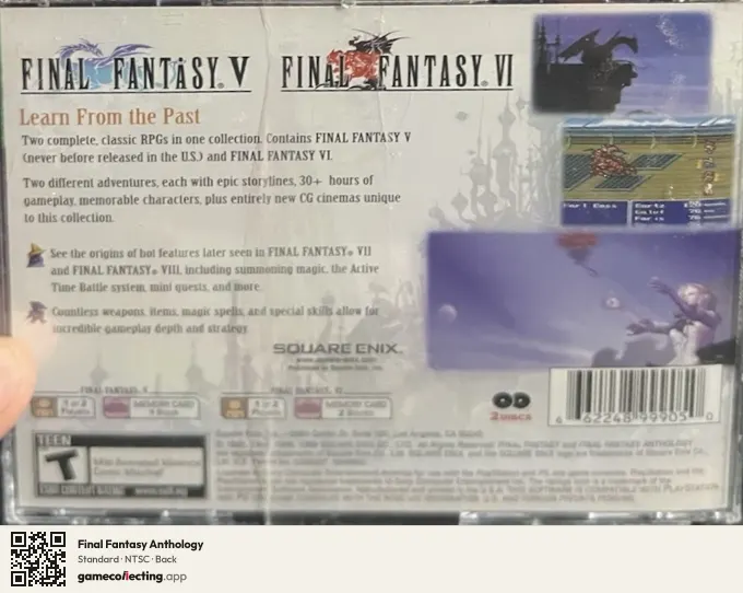 Final Fantasy Anthology PlayStation, NTSC box back