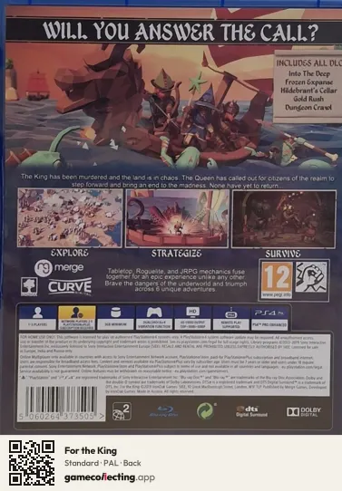 For the King PlayStation 4, PAL box back