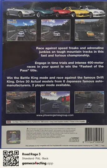 Road Rage 3 PlayStation 2, PAL box back