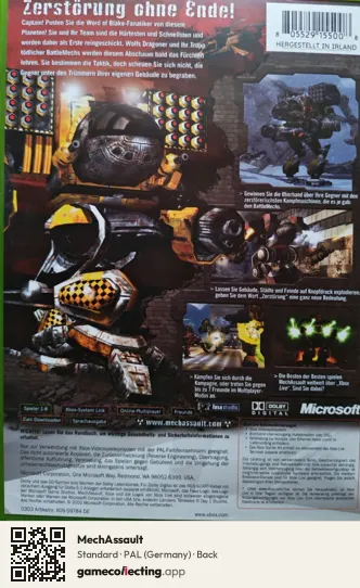 MechAssault Xbox, Germany box back