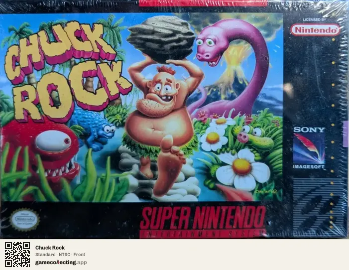Chuck Rock Super Nintendo Entertainment System, NTSC box front
