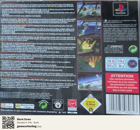 Black Dawn PlayStation, PAL box back