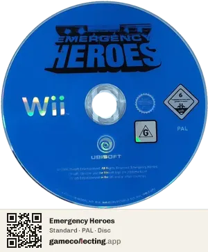 Emergency Heroes Nintendo Wii, PAL disc