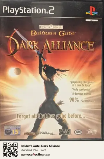 Baldur's Gate: Dark Alliance PlayStation 2, PAL box front