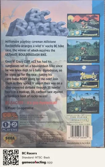 BC Racers Sega Mega-CD / Sega CD, NTSC box back