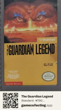 The Guardian Legend Nintendo Entertainment System, NTSC cartridge label