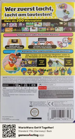 WarioWare: Get It Together! Nintendo Switch, Germany box back