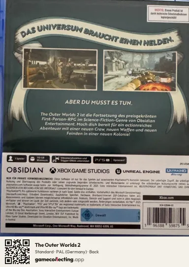 The Outer Worlds 2 PlayStation 5, Germany box back