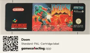 Doom Super Nintendo Entertainment System, PAL cartridge label