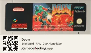 Doom Super Nintendo Entertainment System, PAL cartridge label