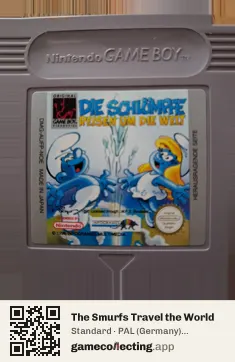The Smurfs Travel the World Game Boy, PAL cartridge label