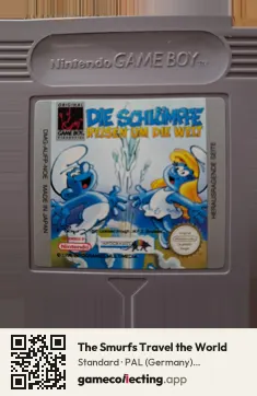 The Smurfs Travel the World Game Boy, PAL cartridge label
