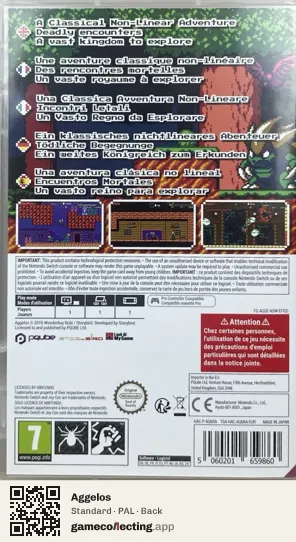Aggelos Nintendo Switch, PAL box back