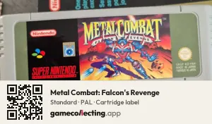 Metal Combat: Falcon's Revenge Super Nintendo Entertainment System, PAL cartridge label