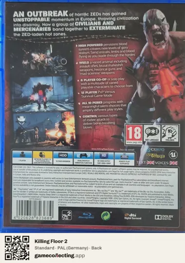 Killing Floor 2 PlayStation 4, Germany box back