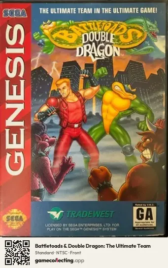 Battletoads & Double Dragon: The Ultimate Team Sega Mega Drive / Genesis, NTSC box front