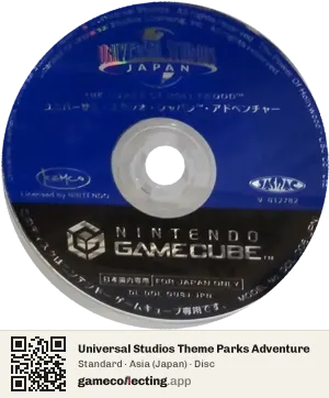 Universal Studios Theme Parks Adventure Nintendo GameCube, Asia disc