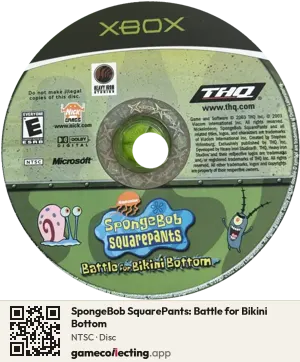 SpongeBob SquarePants: Battle for Bikini Bottom Xbox, NTSC disc