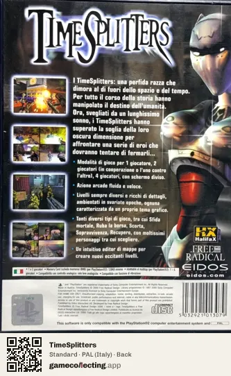 TimeSplitters PlayStation 2, Italy box back