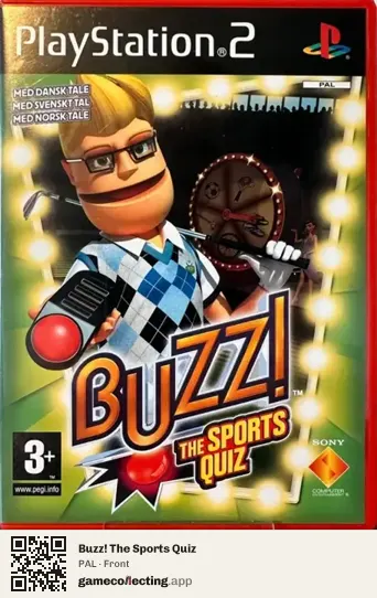 Buzz! The Sports Quiz PlayStation 2, PAL box front