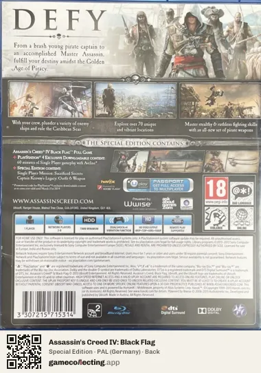 Assassin's Creed IV: Black Flag PlayStation 4, Germany box back