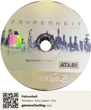 Fahrenheit PlayStation 2, Asia disc