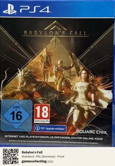 Babylon's Fall PlayStation 4, Germany box front