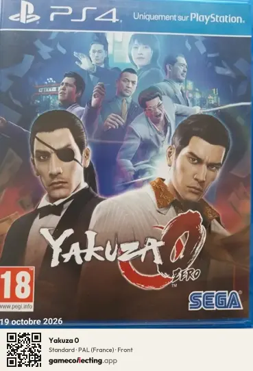 Yakuza 0 PlayStation 4, France box front