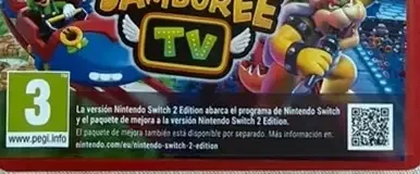 Super Mario Party Jamboree, the PEGI square on its front
