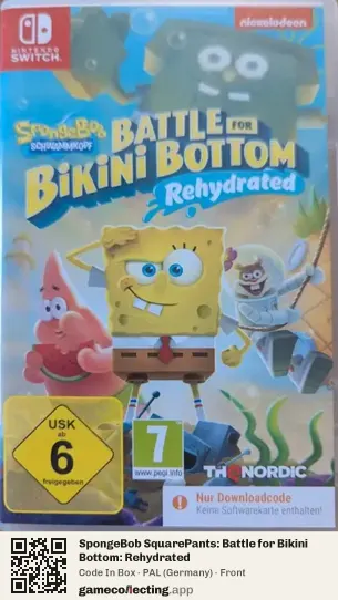 SpongeBob SquarePants: Battle for Bikini Bottom: Rehydrated Nintendo Switch, Germany box front