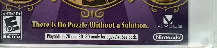 Professor Layton and the Miracle Mask, the ESRB box on its front