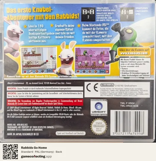 Rabbids Go Home Nintendo DS, Germany box back