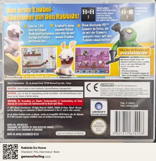 Rabbids Go Home Nintendo DS, Germany box back