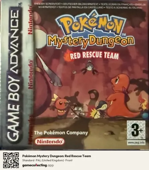Pokémon Mystery Dungeon: Red Rescue Team Game Boy Advance, United Kingdom box front
