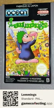 Lemmings Nintendo Entertainment System, PAL cartridge label