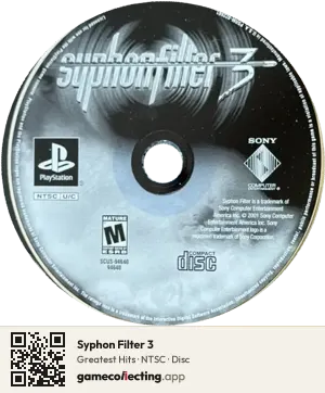 Syphon Filter 3 PlayStation, NTSC disc