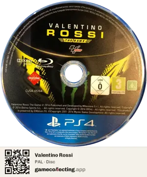 Valentino Rossi PlayStation 4, PAL disc