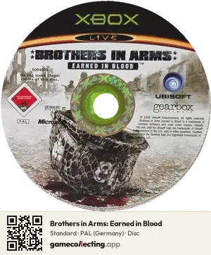 Brothers in Arms: Earned in Blood Xbox, PAL disc