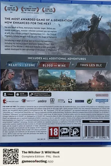 The Witcher 3: Wild Hunt PlayStation 5, PAL box back