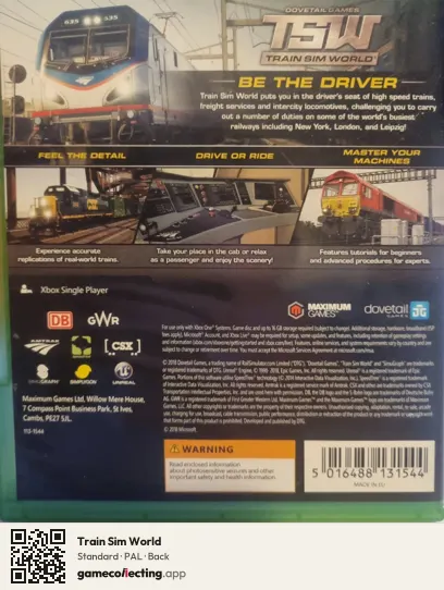 Train Sim World Xbox One, PAL box back