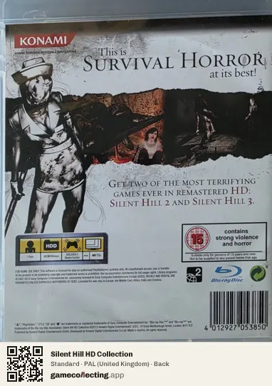 Silent Hill HD Collection PlayStation 3, United Kingdom box back