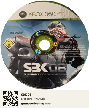 SBK 08 Xbox 360, PAL disc