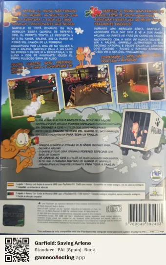 Garfield: Saving Arlene PlayStation 2, Spain box back