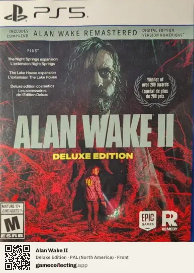 Alan Wake II PlayStation 5, North America box front