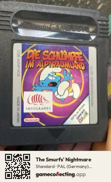 The Smurfs' Nightmare Game Boy Color, PAL cartridge label