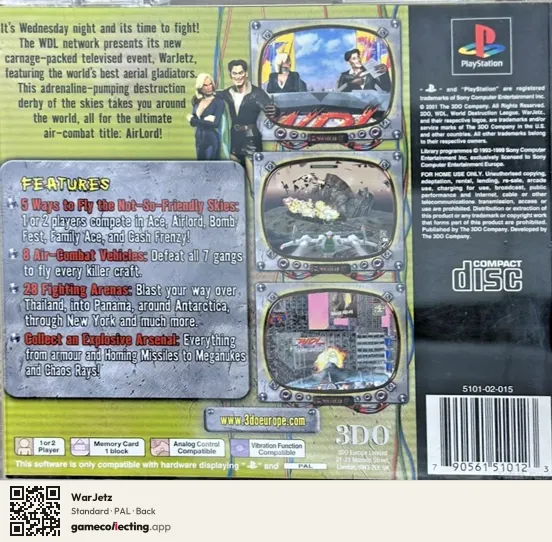 WarJetz PlayStation, PAL box back