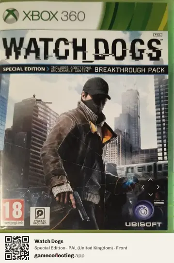 Watch Dogs Xbox 360, United Kingdom box front