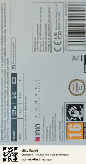 Jitsu Squad Nintendo Switch, United Kingdom box back
