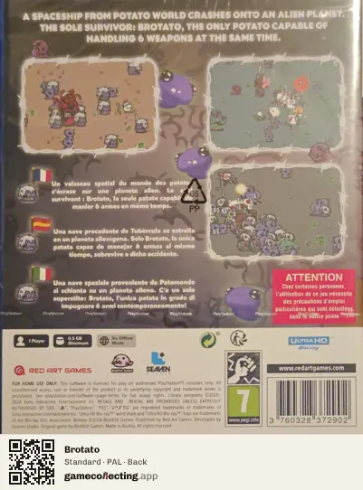 Brotato PlayStation 5, PAL box back